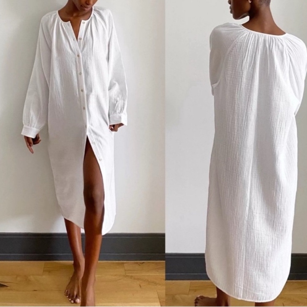 Wilfred Long Sleeve White Sail Dress
